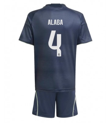 Real Madrid David Alaba #4 Segunda Equipación Niños 2025-26 Manga Corta (+ Pantalones cortos)